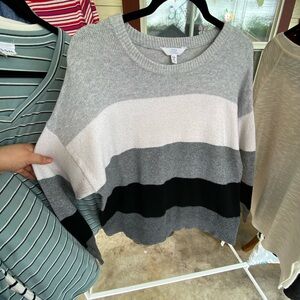 Gray and Black Striped Sweater